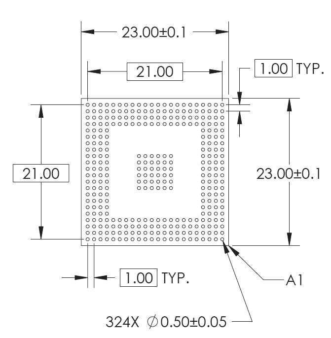22x22 BGA matrix